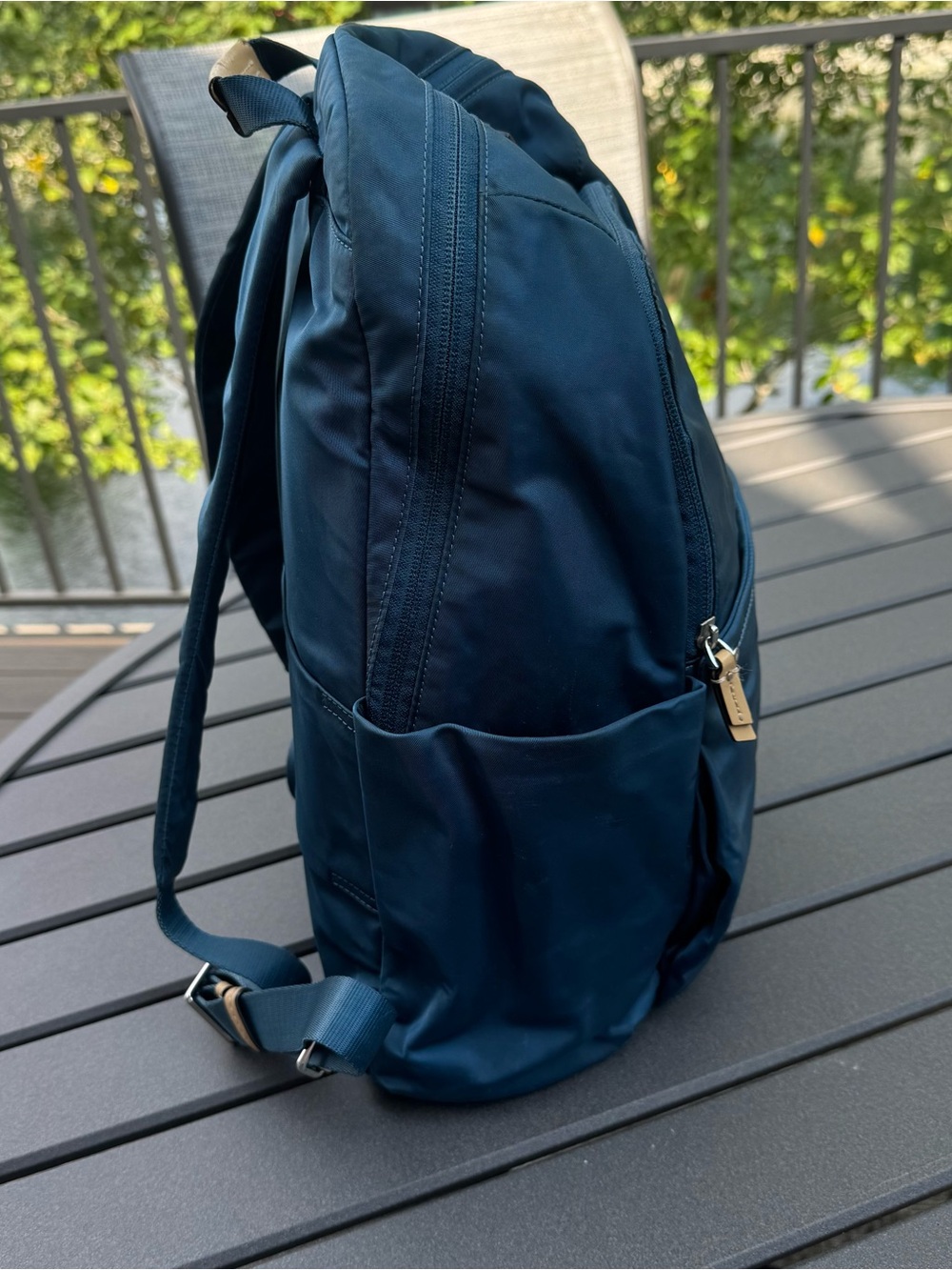 Tumi Navy Backpack with Gold-Tone Hardware - Picture 6 of 12
